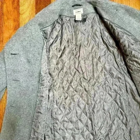 L.L. Bean | Women’s Grey Classic Lambswool Peacoat Jacket  Size 2X - Picture 12 of 14